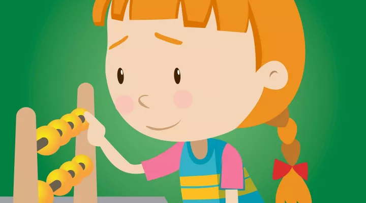 Kind mit Zählrahmen