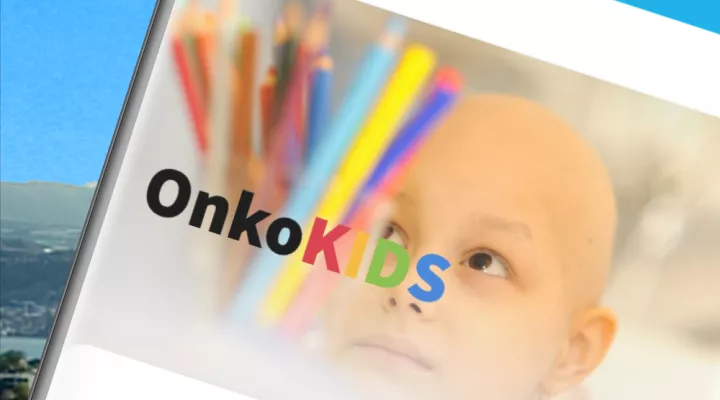 Handy-Bildschirm mit OnkoKIDS-App