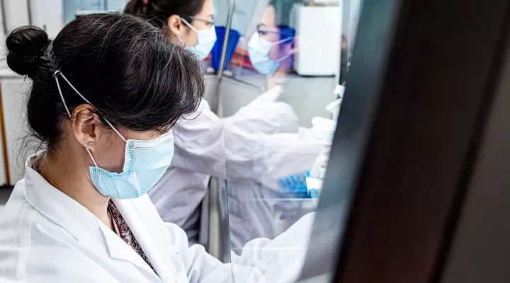 Forscherinnen analysieren am Kinderspital