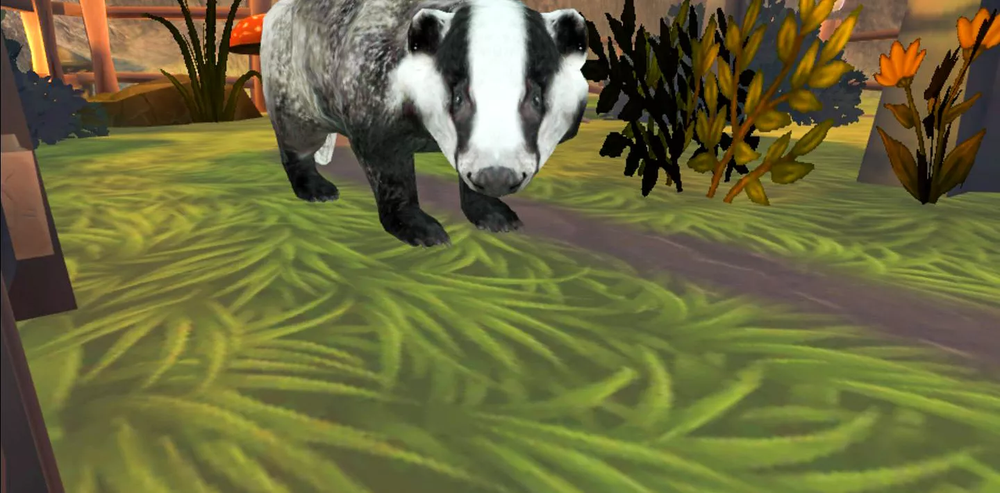 Training von Gangaktivitäten in einem virtuellen Märchenwald. 