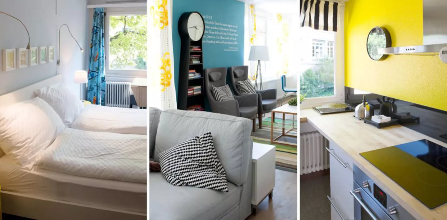 Collage Bereiche Elternunterkunft 