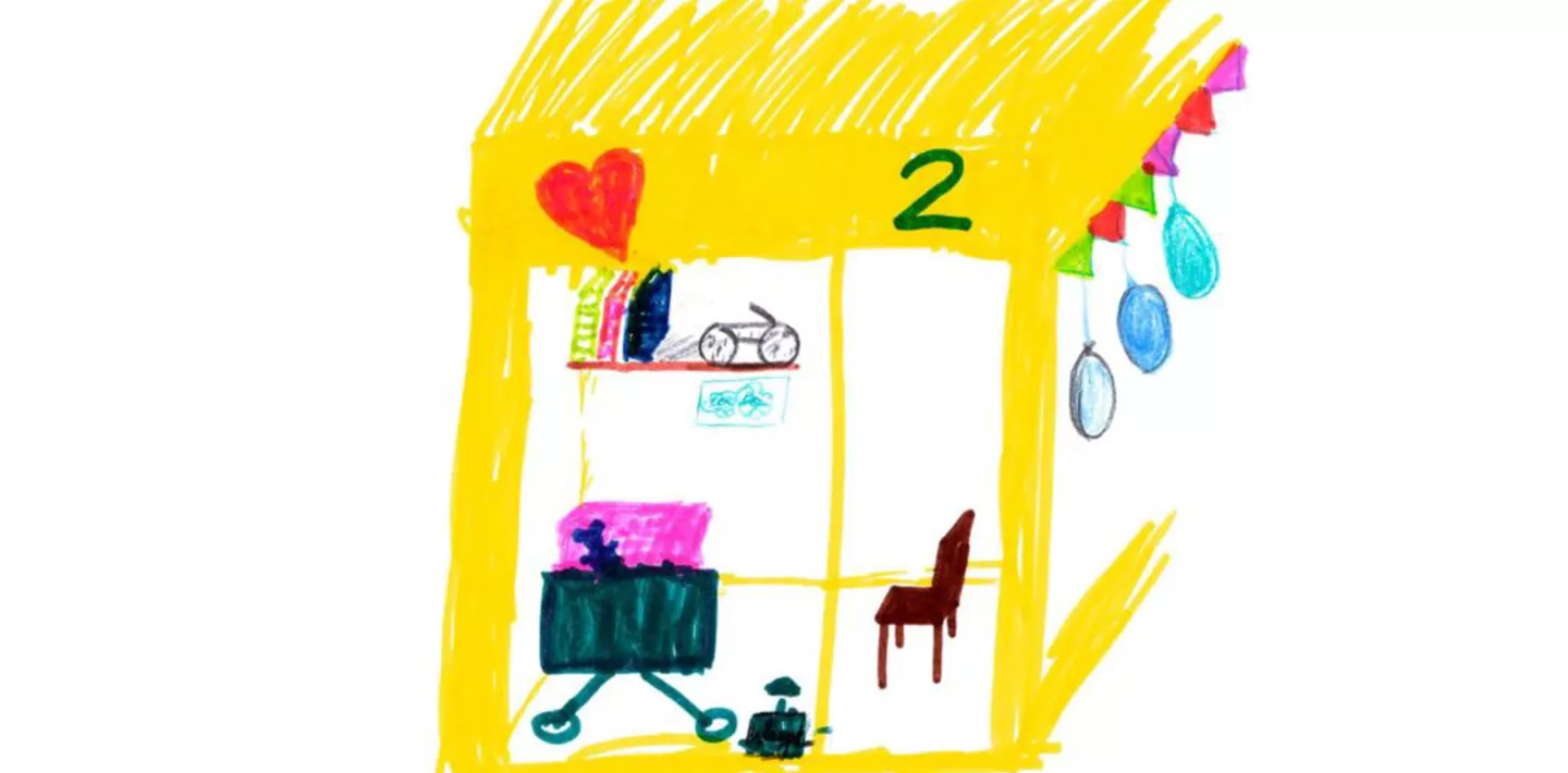 Gemaltes Bild von Isolationskabine 