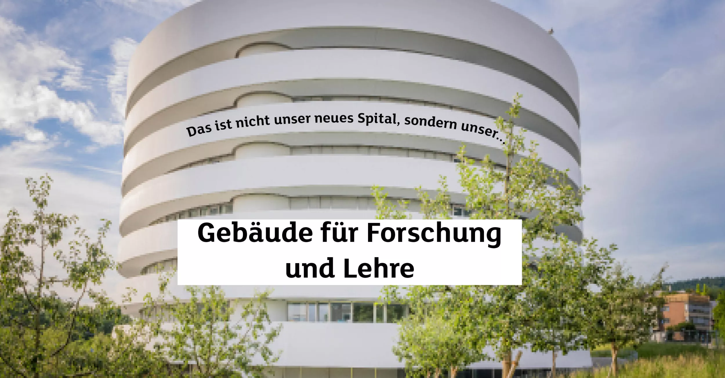 Aussenaufnahme des neuen Gebäudes für Forschung und Lehre des Kinderspitals Zürich. 