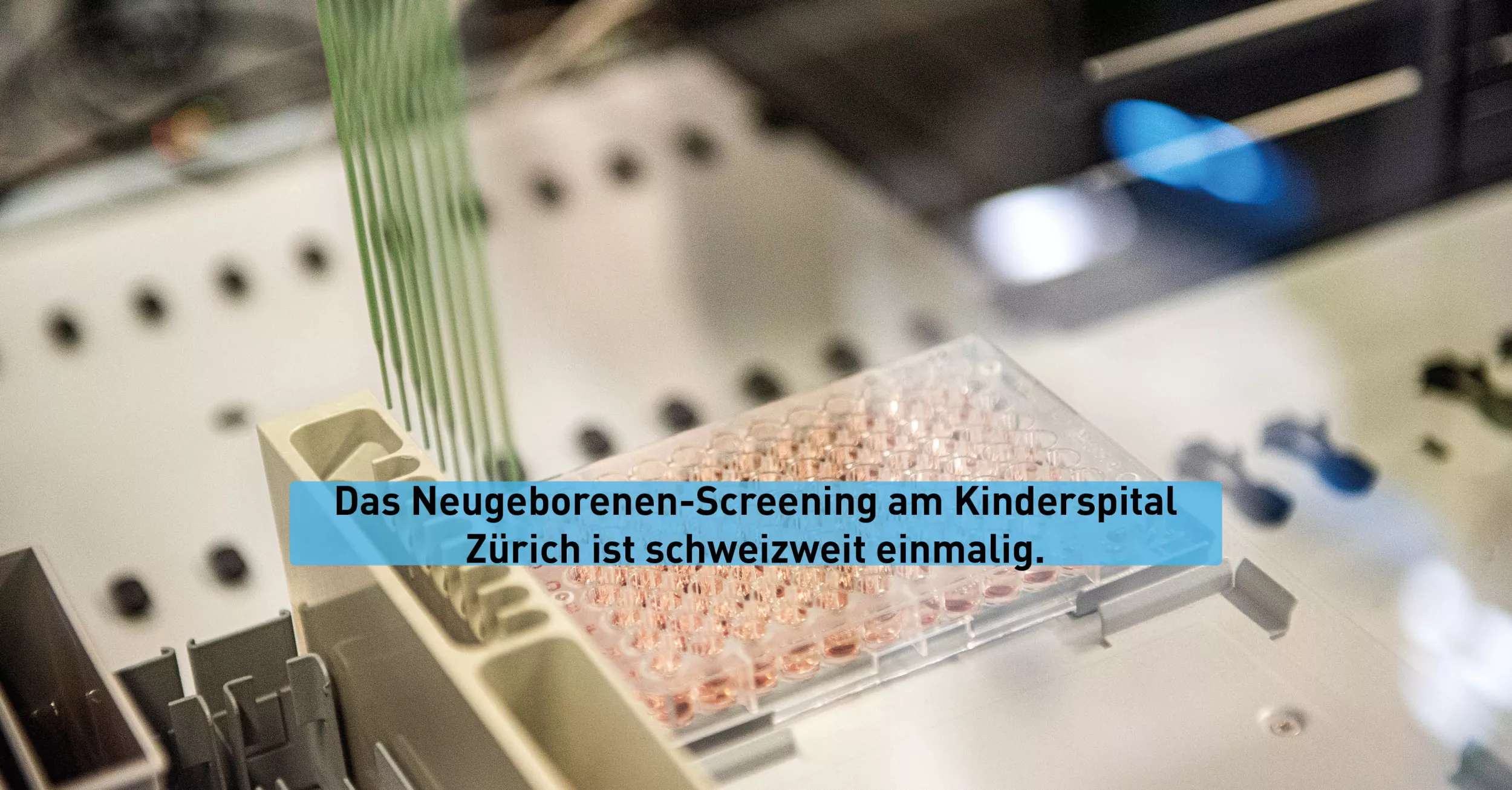 Proben werden mit einem Gerät analysiert.