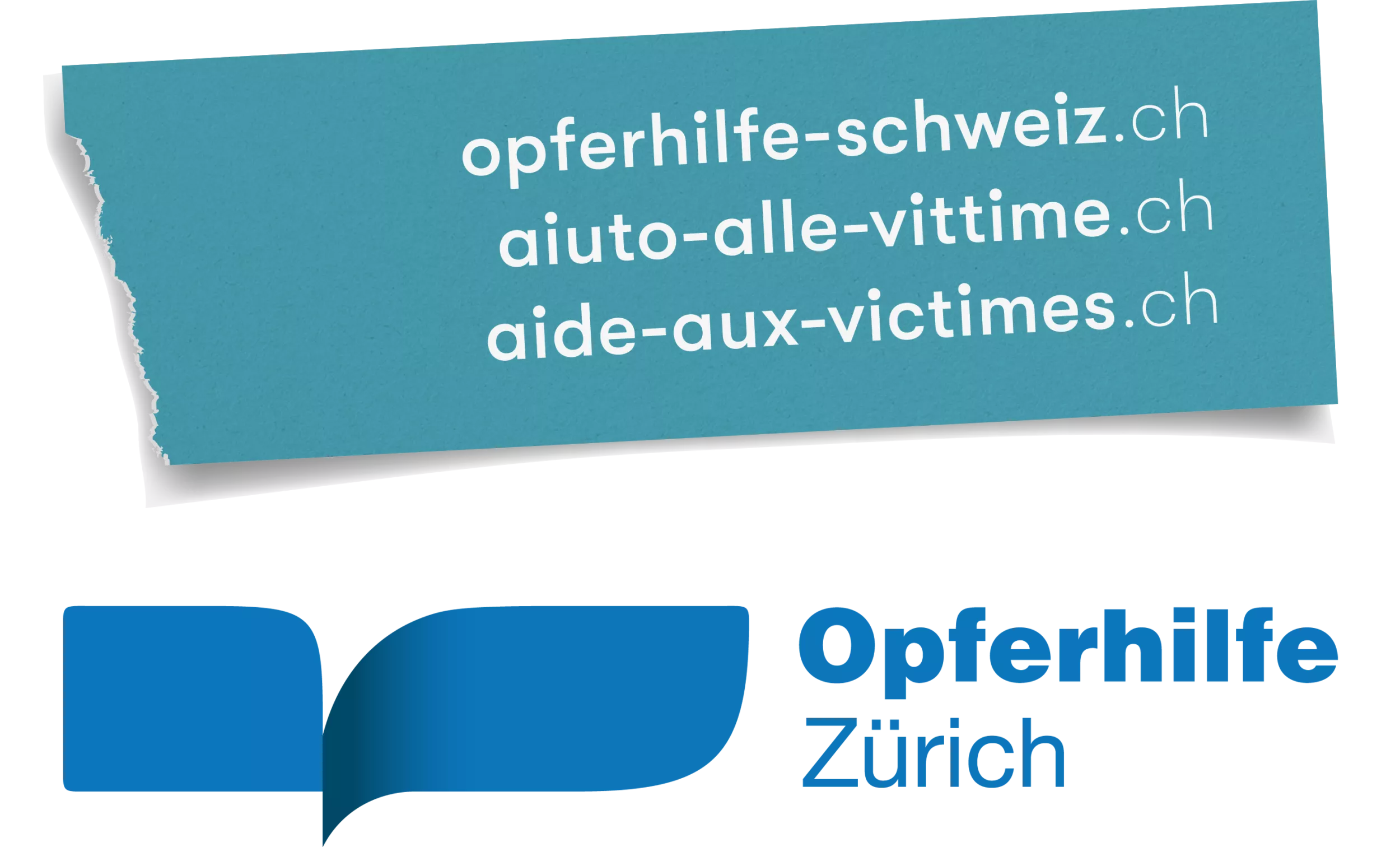 Die beiden Logos der Opferhilfe Schweiz und Zürich