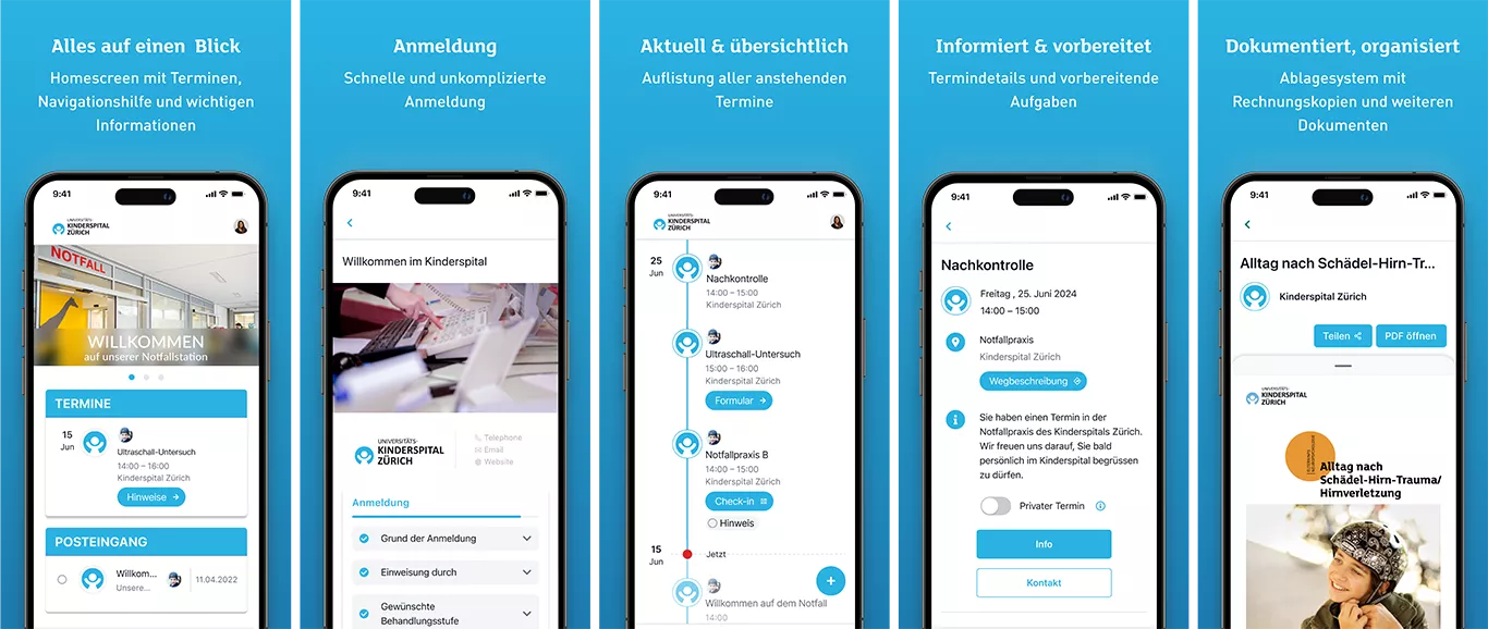 heyPatient App des Kinderspital Zürichs
