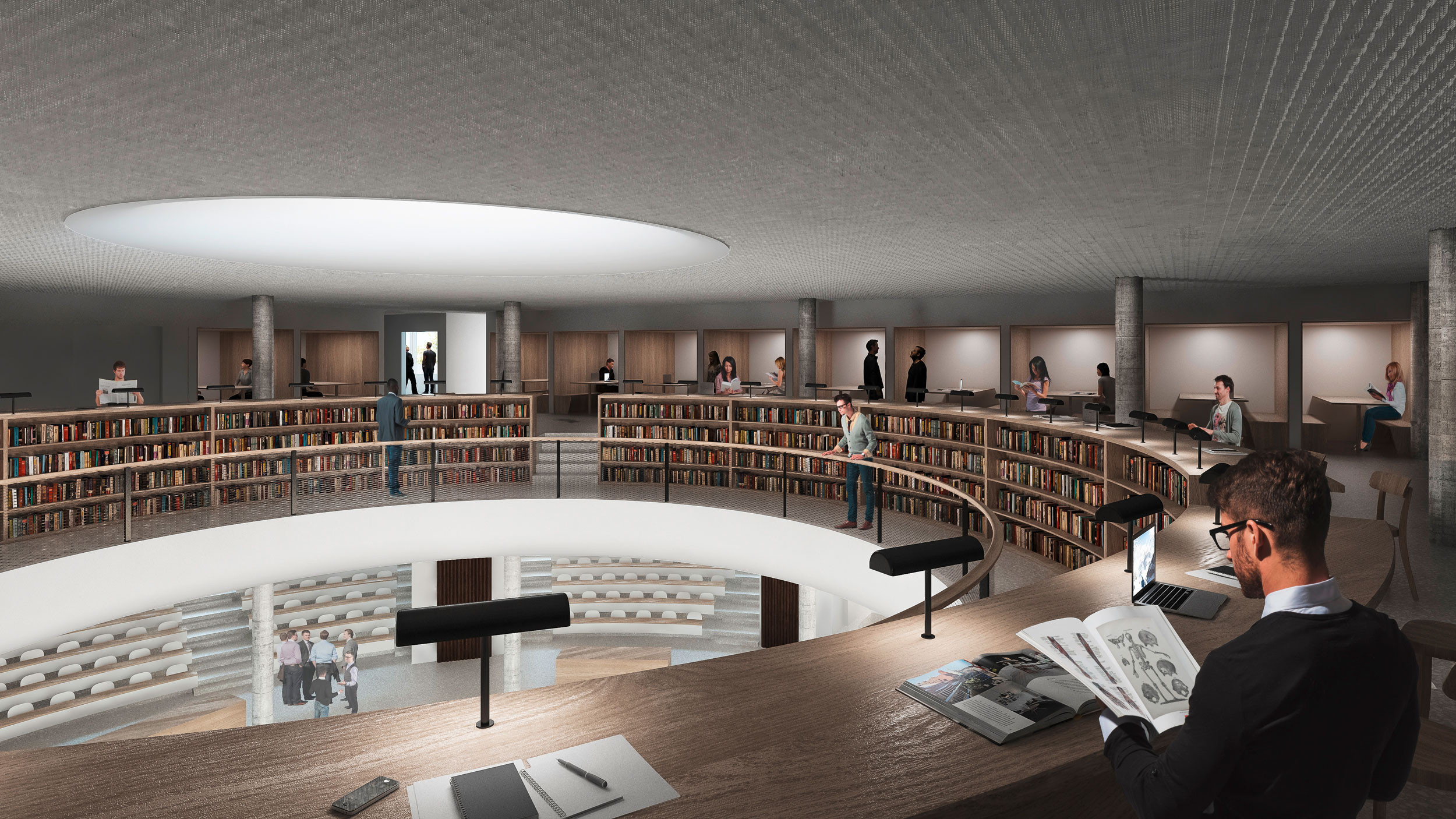 Neubau Visualisierung Gebäude für Labor, Lehre und Forschung (LLF): Bibliothek
