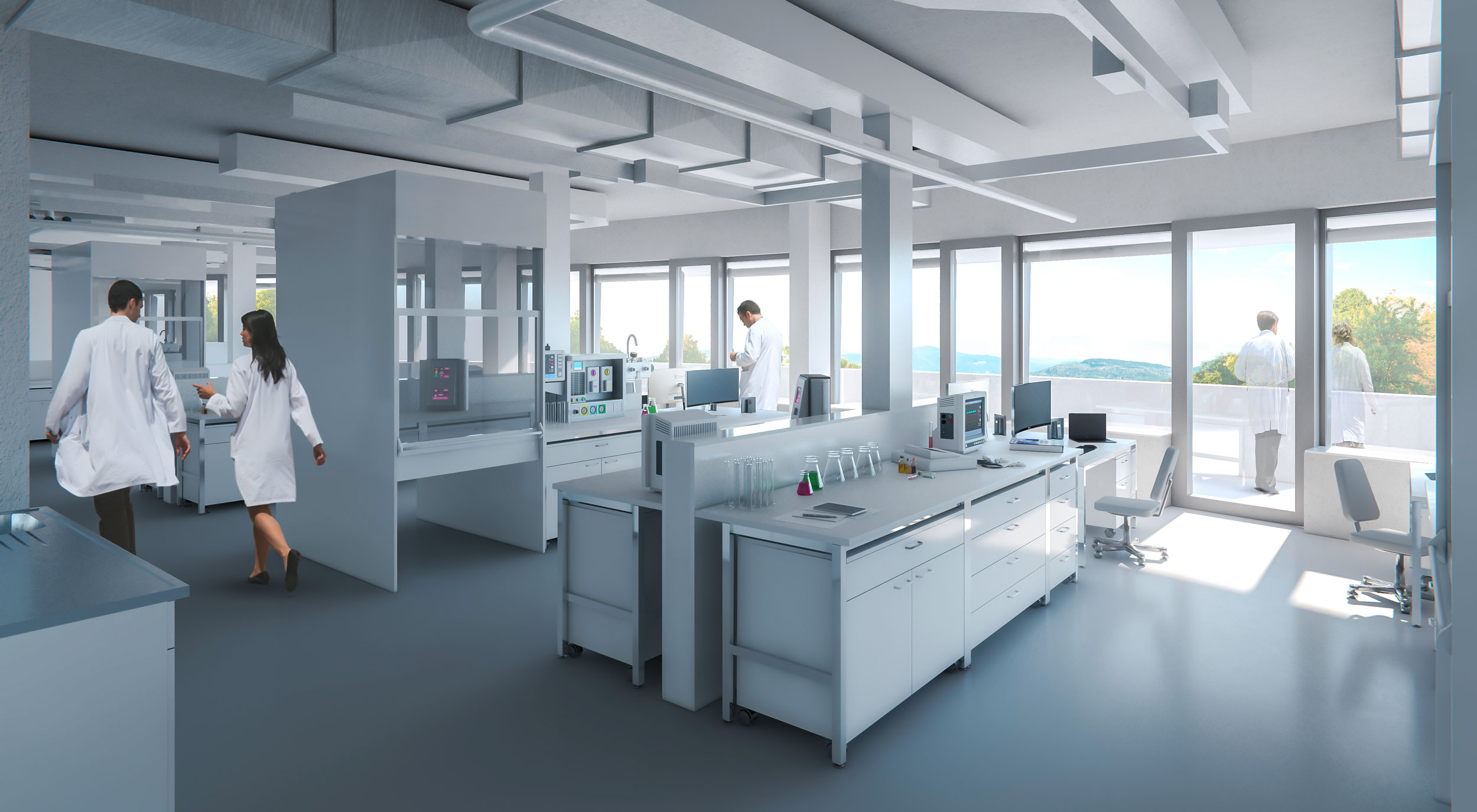 Neubau Visualisierung Gebäude Labor, Lehre und Forschung (LLF): Labor